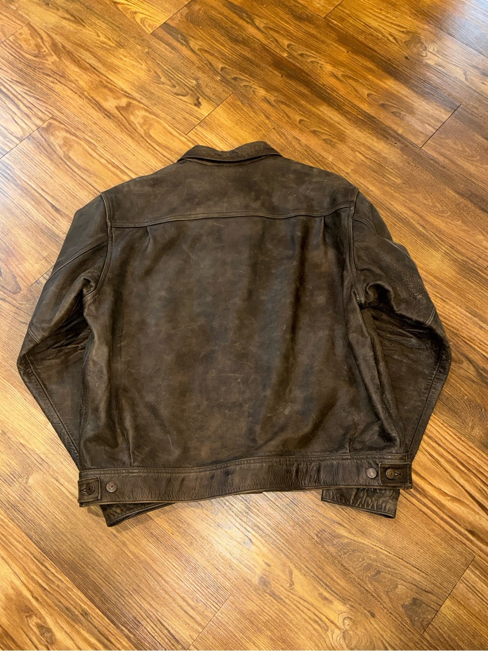 RRL Type 2 Buffalo Leather Brown Jacket - Picture 11 of 16